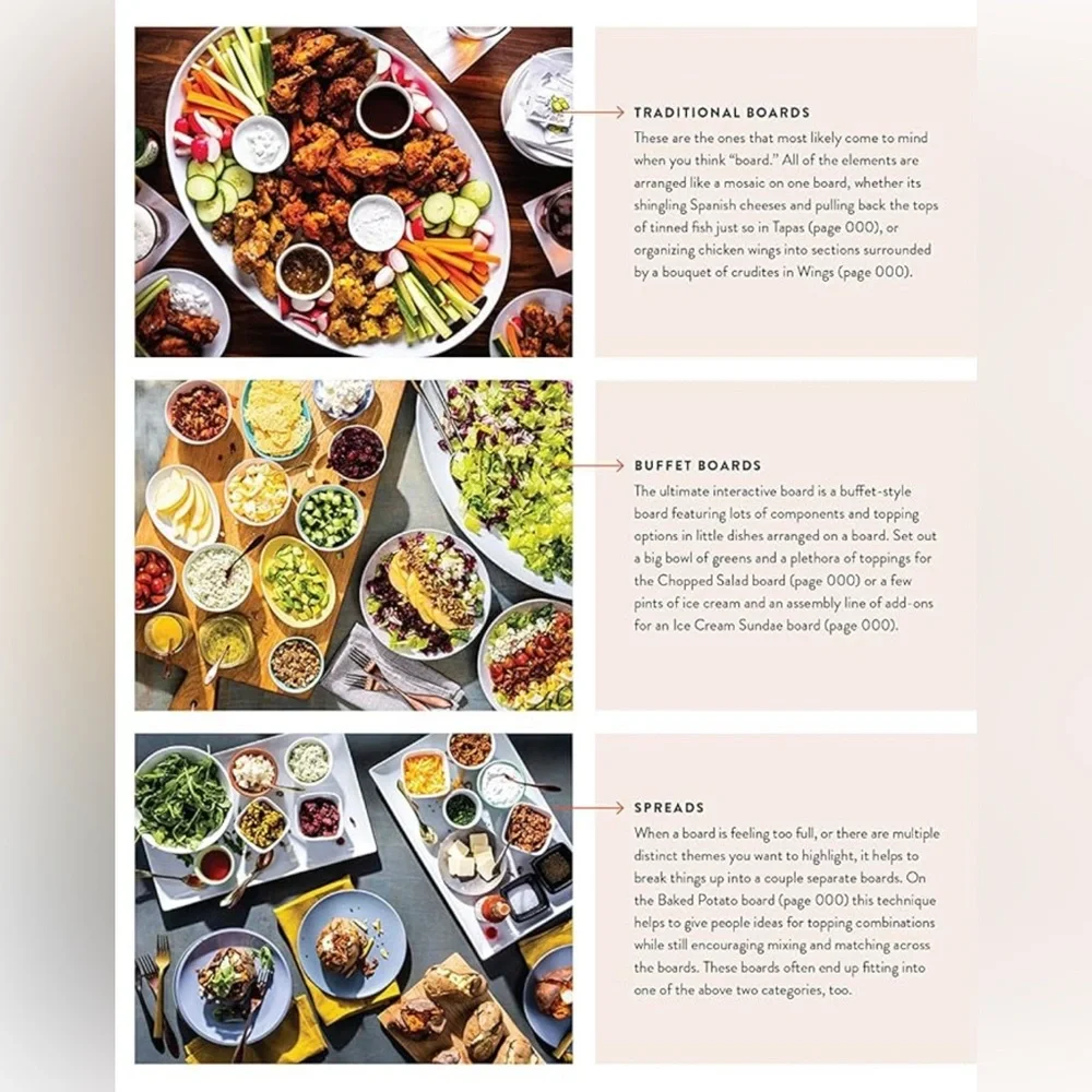 NEW!! Boards Stylish Spreads for Casual Gatherings Hardcover Cookbook-(NWT)